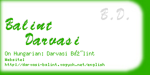 balint darvasi business card